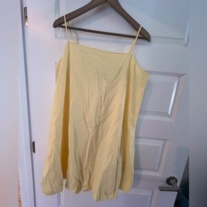 Gap Linen Blend Bubble Mini Dress Yellow Size L